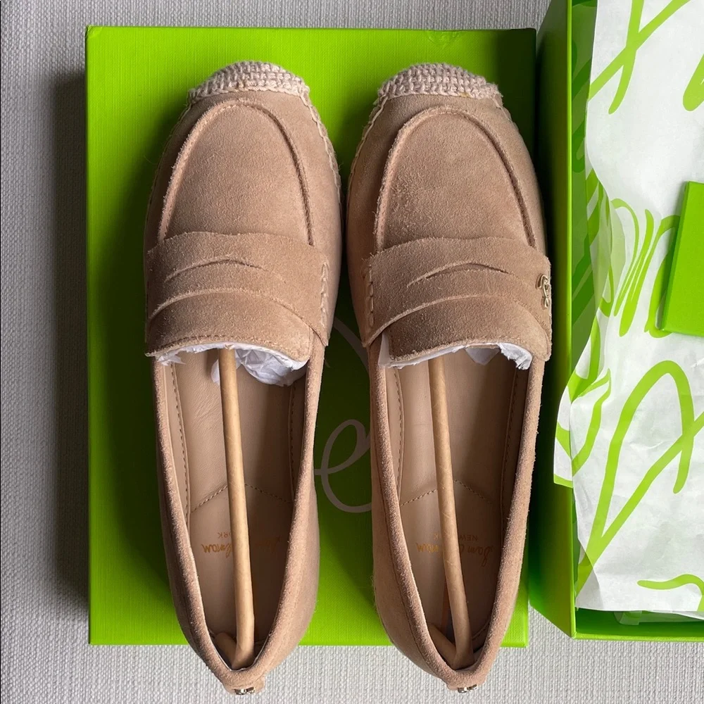 Sam Edelman KAI Penny Loafers Espadrille- taupe Suede US8M new in box